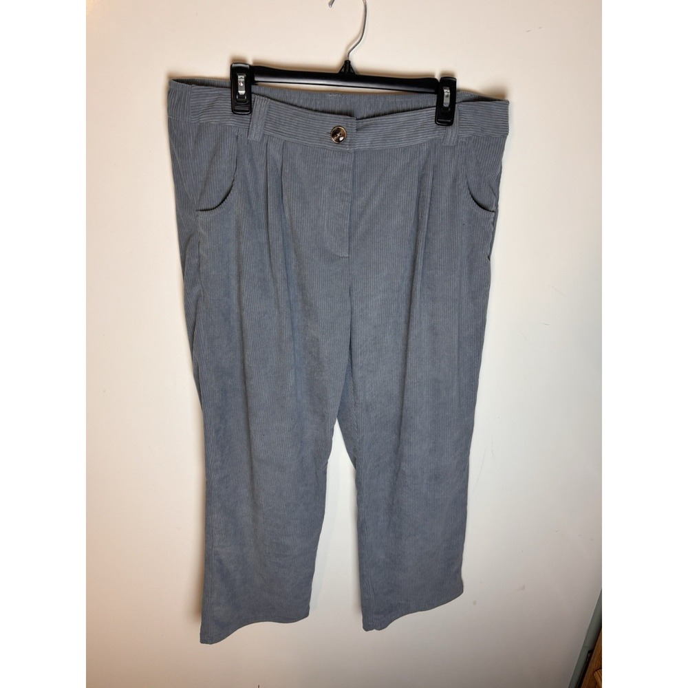 Halara Pants Womens Size XL Gray Corduroy AuraCord Mid Rise Pleated NWT